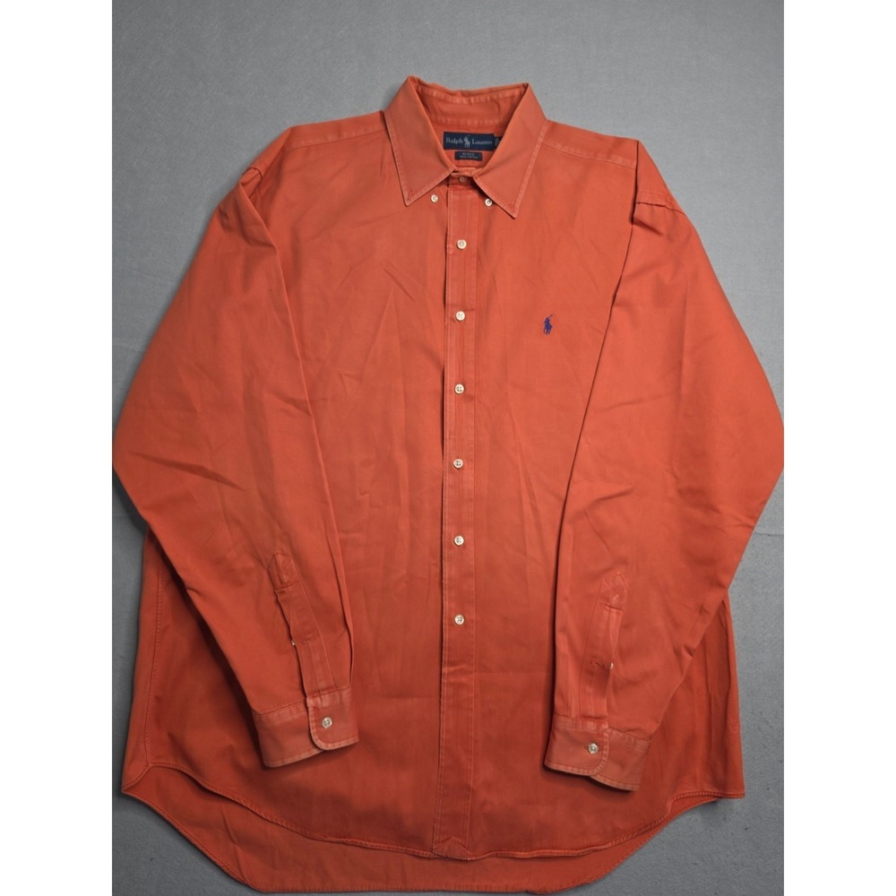 Ralph Lauren Blake Shirt Men's XL Burnt Orange 100% Cotton Pony Logo Button-Down